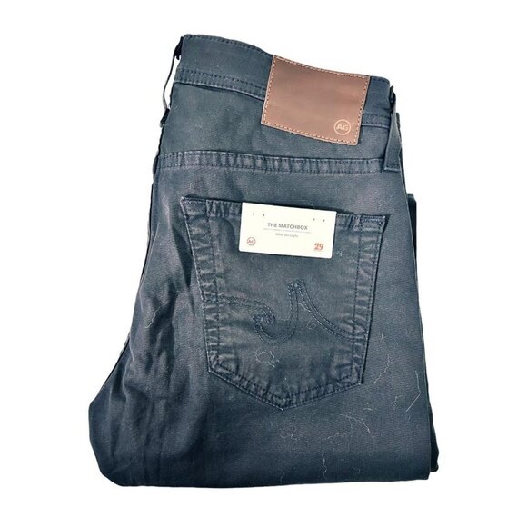 AG Adriano Goldschmied Mens Black Matchbox Slim Fit Straight Leg Jeans Sz 29 New - Picture 3 of 12